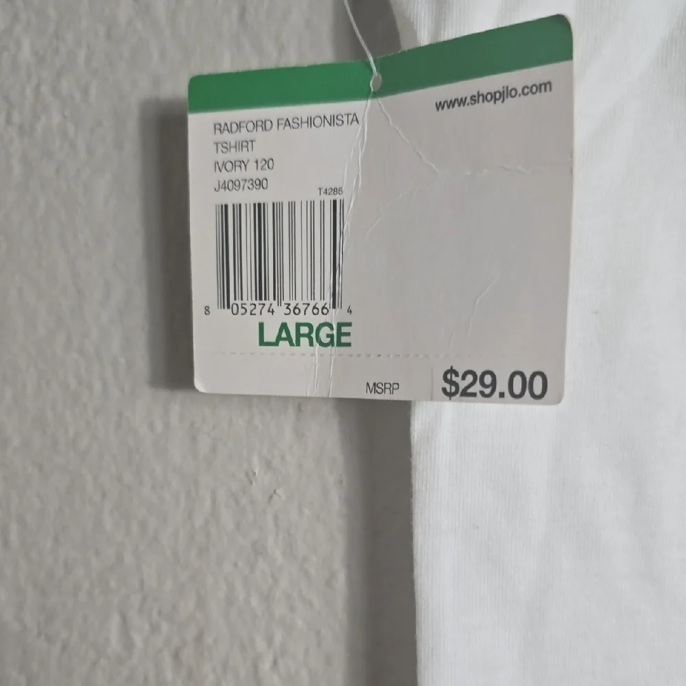 NWT JLO White Short Sleeve Tee with Minimalist Design - Picture 4 of 7